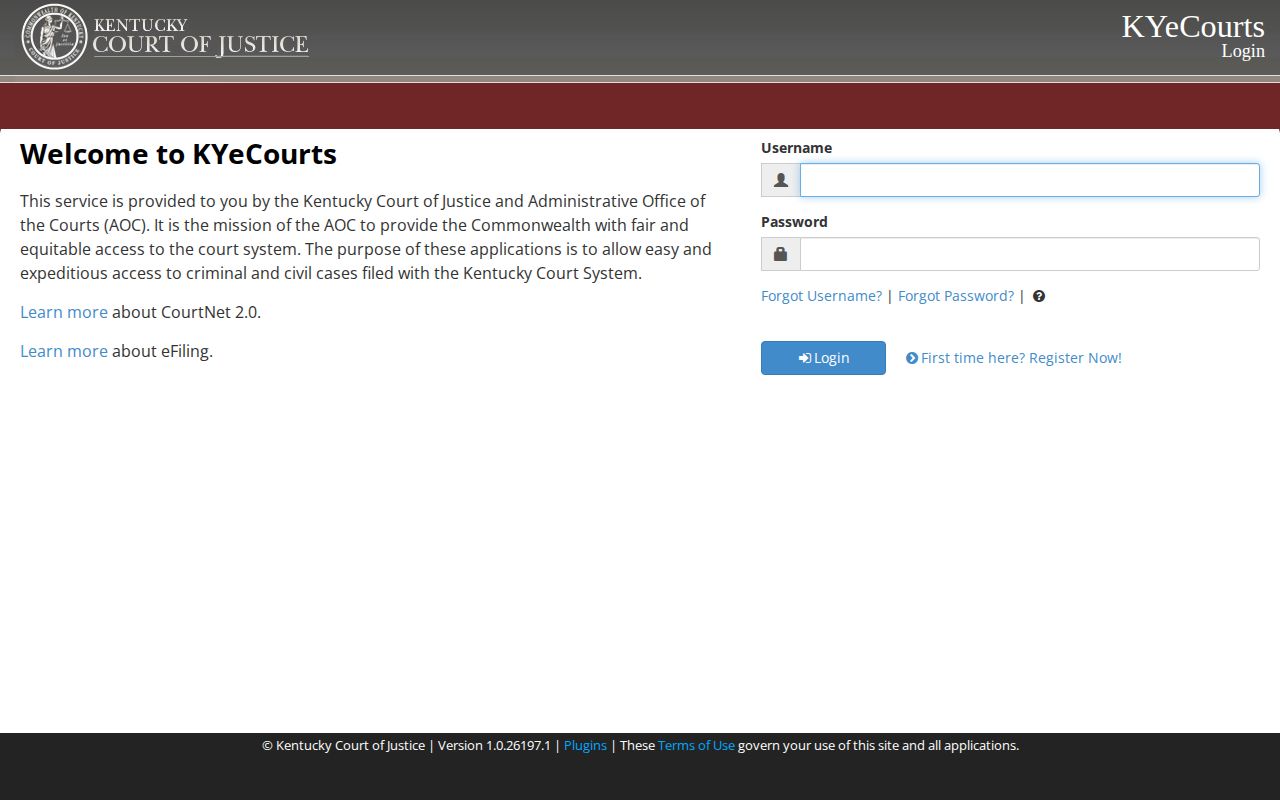 Kentucky CourtNet search for a Ballard County arrest case after booking